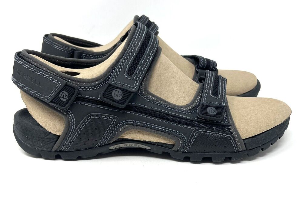 Merrell Mens Sandspur Oak Sandal 12 Black Granite Gray Rugged Adjustable Straps